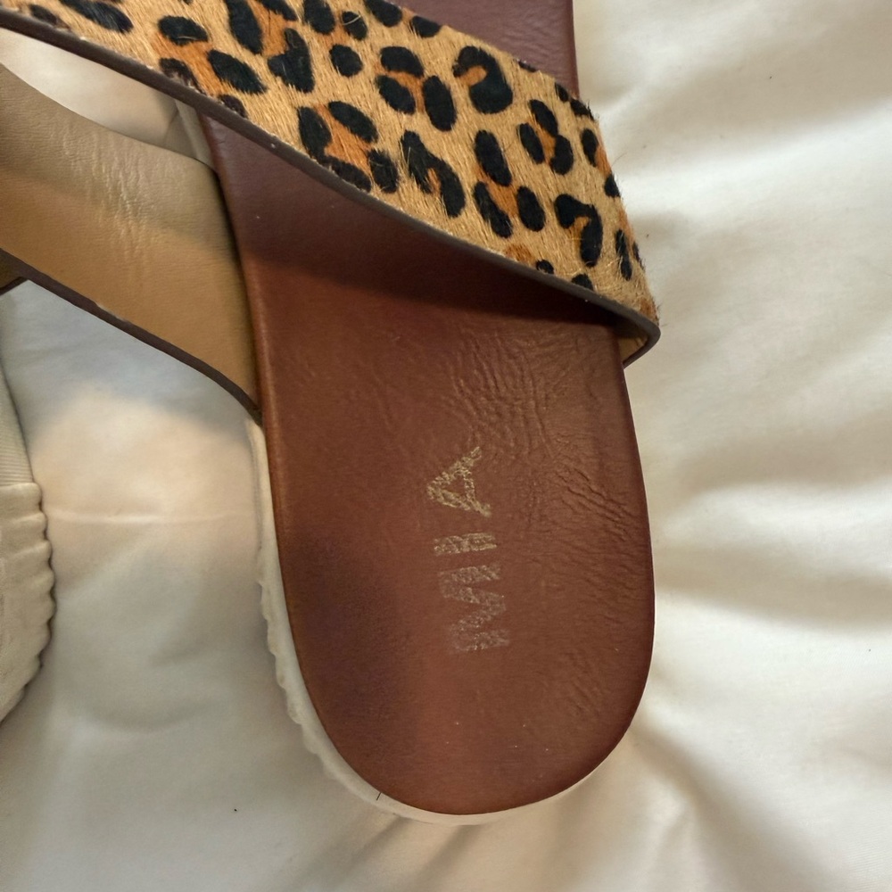 MIA Leopard Strap Sandals - Tan and Brown